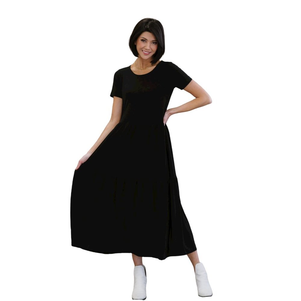 Zenana First Impressions Full Size Run Tiered Midi Dress